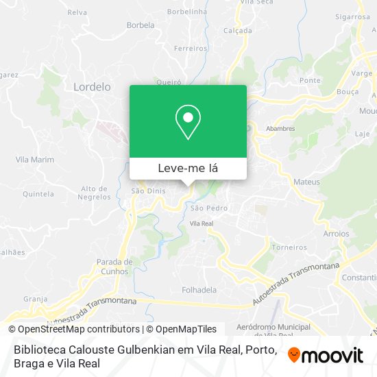 Biblioteca Calouste Gulbenkian em Vila Real mapa