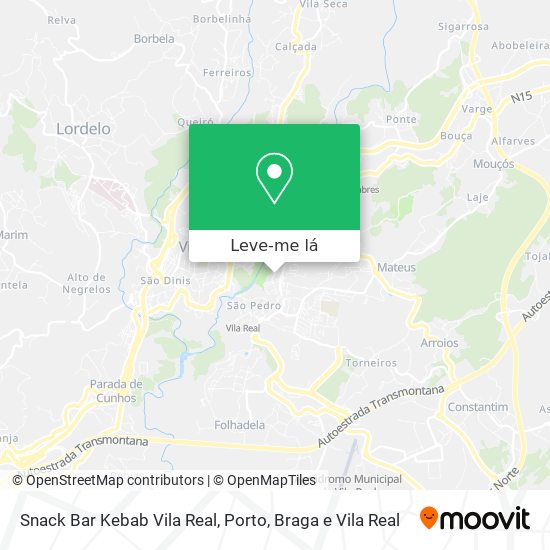 Snack Bar Kebab Vila Real mapa