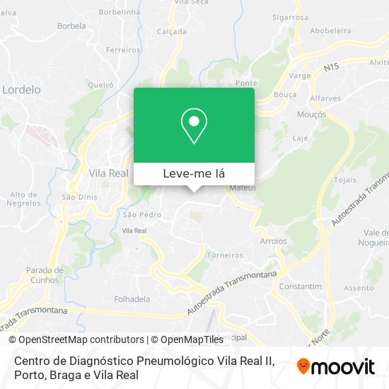 Centro de Diagnóstico Pneumológico Vila Real II mapa