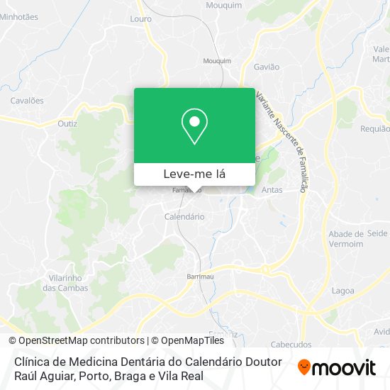 Clínica de Medicina Dentária do Calendário Doutor Raúl Aguiar mapa