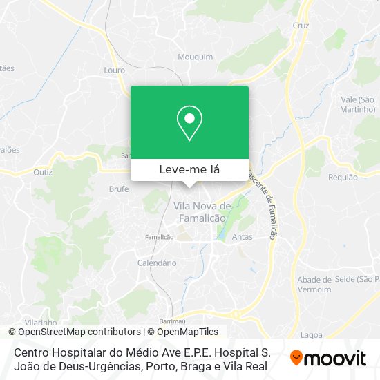 Centro Hospitalar do Médio Ave E.P.E. Hospital S. João de Deus-Urgências mapa