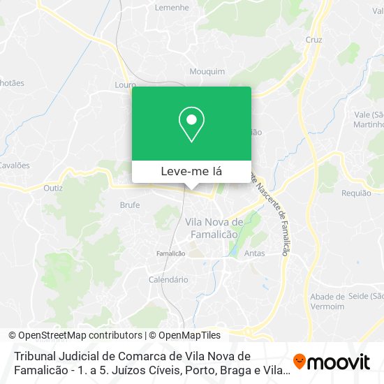 Tribunal Judicial de Comarca de Vila Nova de Famalicão - 1. a 5. Juízos Cíveis mapa