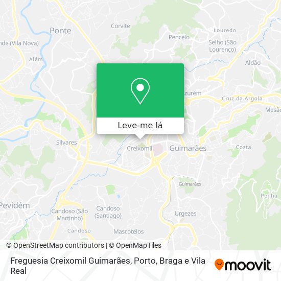 Freguesia Creixomil Guimarães mapa