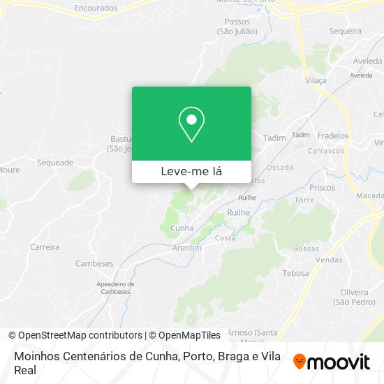 Moinhos Centenários de Cunha mapa