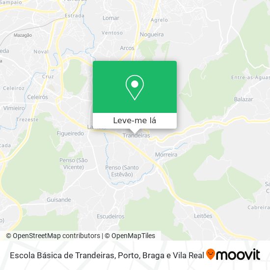 Escola Básica de Trandeiras mapa