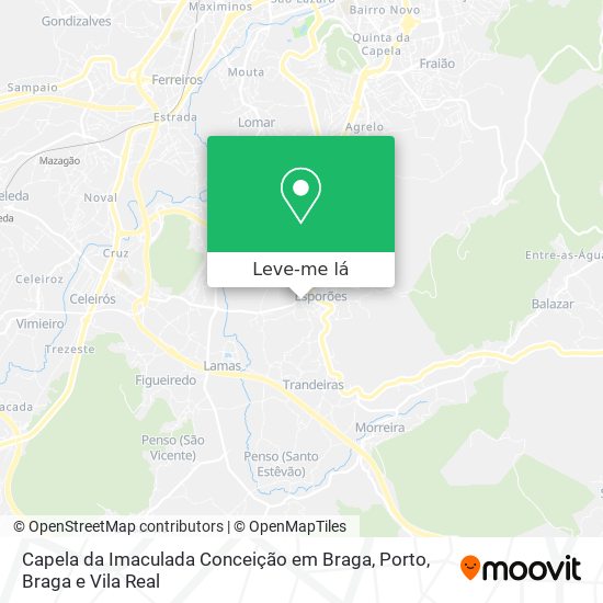 Capela da Imaculada Conceição em Braga mapa