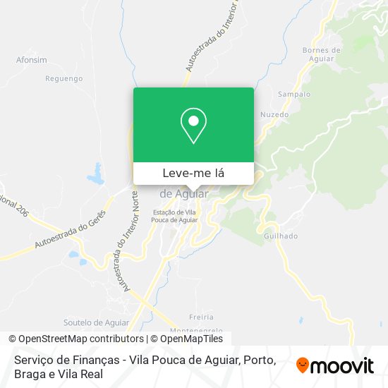Serviço de Finanças - Vila Pouca de Aguiar mapa
