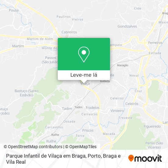 Parque Infantil de Vilaça em Braga mapa