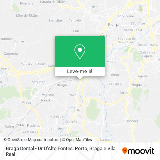 Braga Dental - Dr D’Alte Fontes mapa