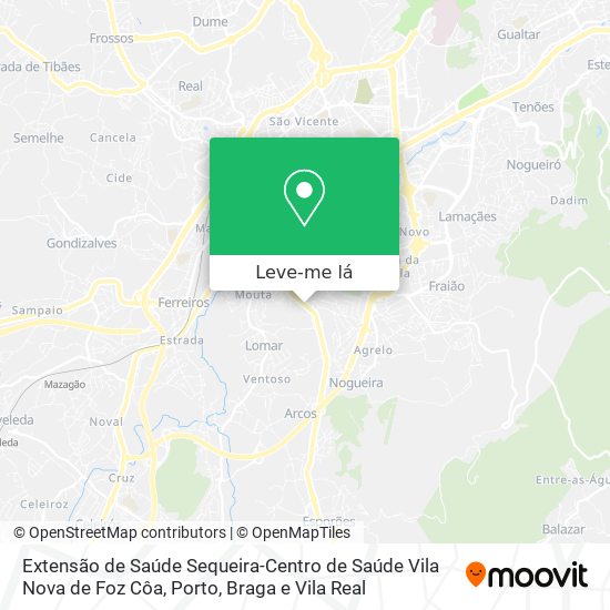 Extensão de Saúde Sequeira-Centro de Saúde Vila Nova de Foz Côa mapa