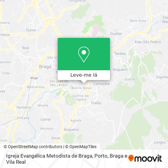 Igreja Evangélica Metodista de Braga mapa