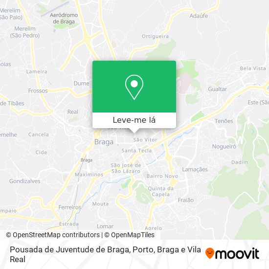 Pousada de Juventude de Braga mapa