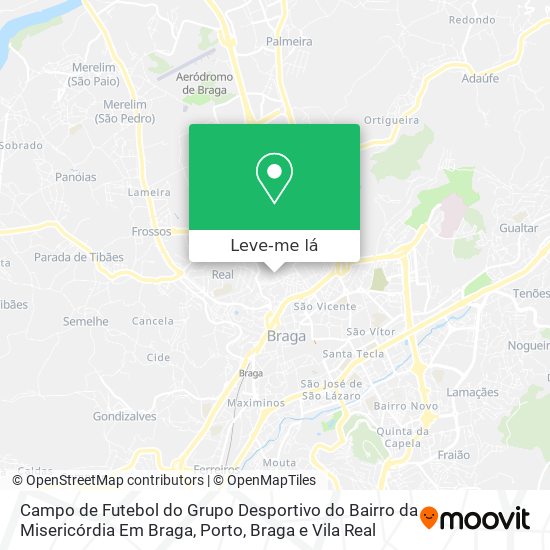 Campo de Futebol do Grupo Desportivo do Bairro da Misericórdia Em Braga mapa