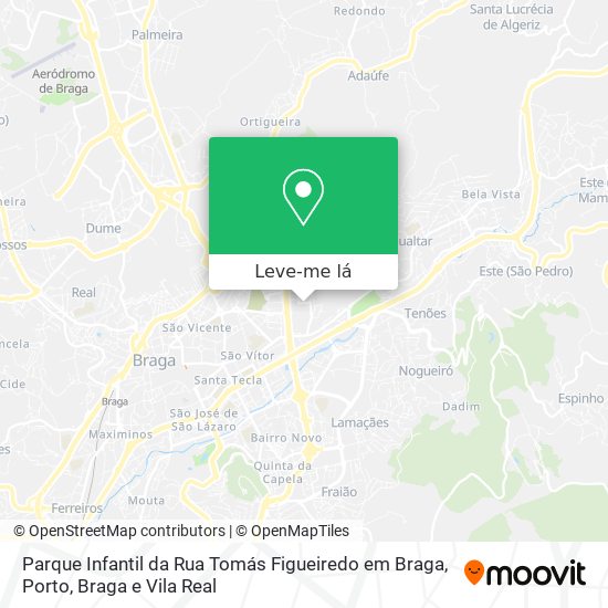 Parque Infantil da Rua Tomás Figueiredo em Braga mapa