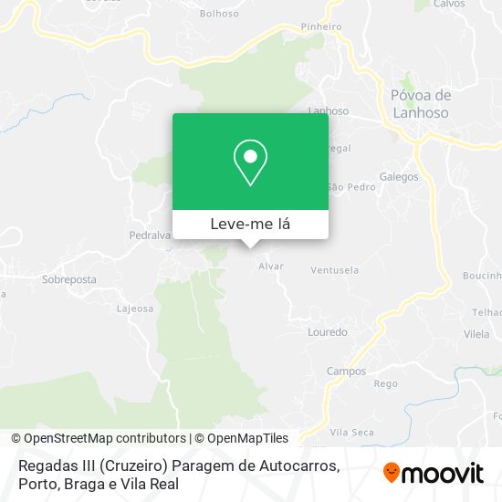 Regadas III (Cruzeiro) Paragem de Autocarros mapa