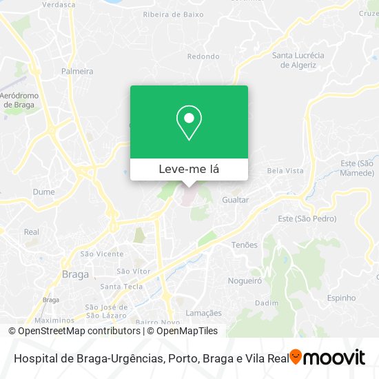 Hospital de Braga-Urgências mapa