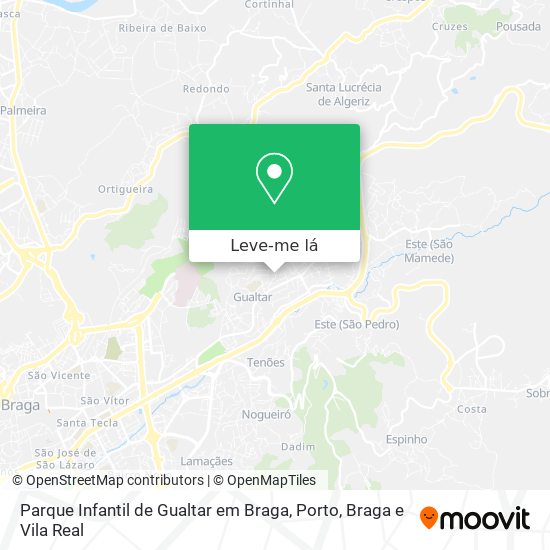 Parque Infantil de Gualtar em Braga mapa