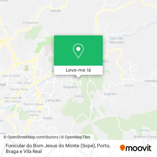 Funicular do Bom Jesus do Monte (Sopé) mapa