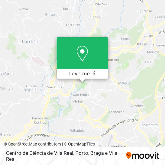 Centro de Ciência de Vila Real mapa