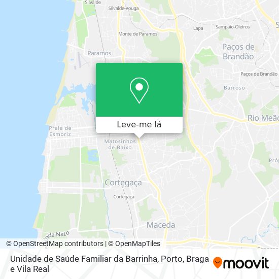 Unidade de Saúde Familiar da Barrinha mapa