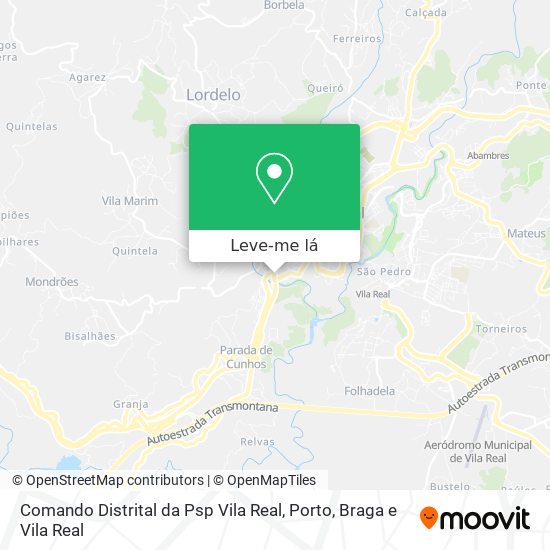 Comando Distrital da Psp Vila Real mapa