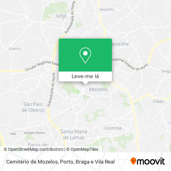 Cemitério de Mozelos mapa