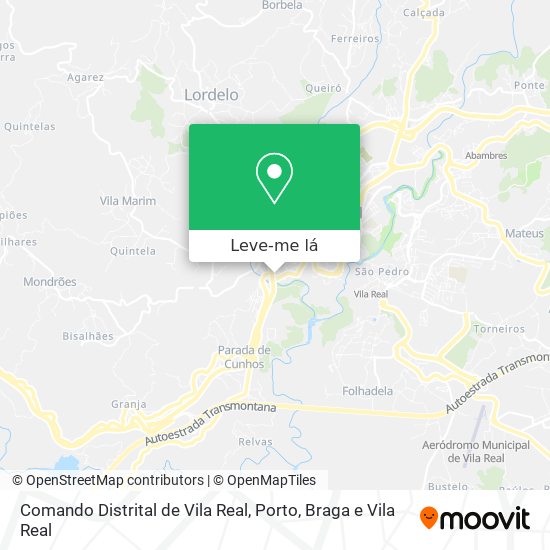 Comando Distrital de Vila Real mapa