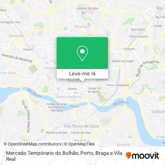 Mercado Tempórario do Bolhão mapa