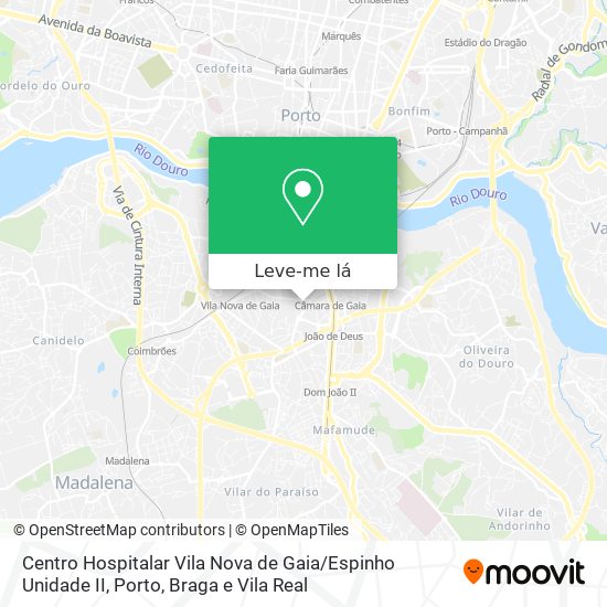 Centro Hospitalar Vila Nova de Gaia / Espinho Unidade II mapa