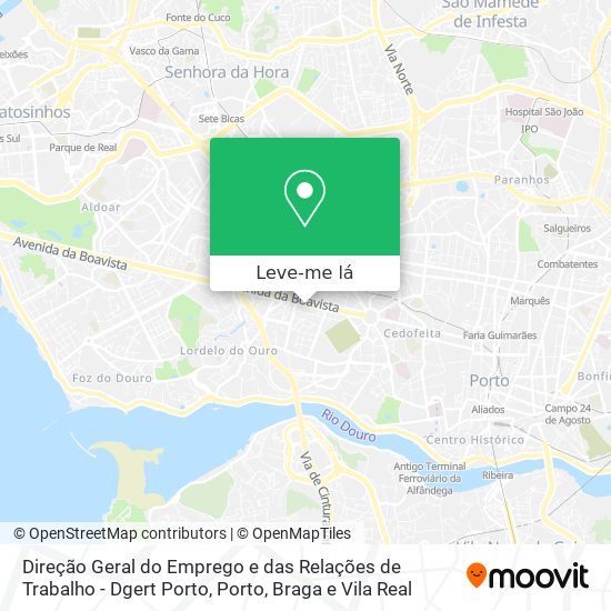 Direção Geral do Emprego e das Relações de Trabalho - Dgert Porto mapa