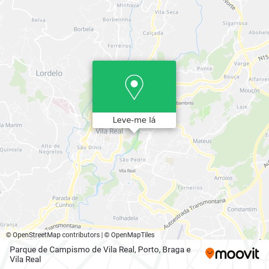 Parque de Campismo de Vila Real mapa