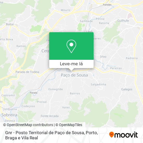 Gnr - Posto Territorial de Paço de Sousa mapa