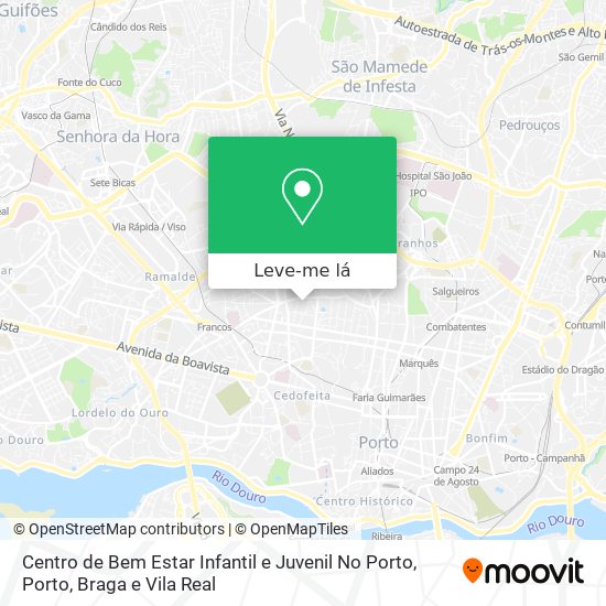 Centro de Bem Estar Infantil e Juvenil No Porto mapa
