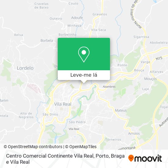 Centro Comercial Continente Vila Real mapa