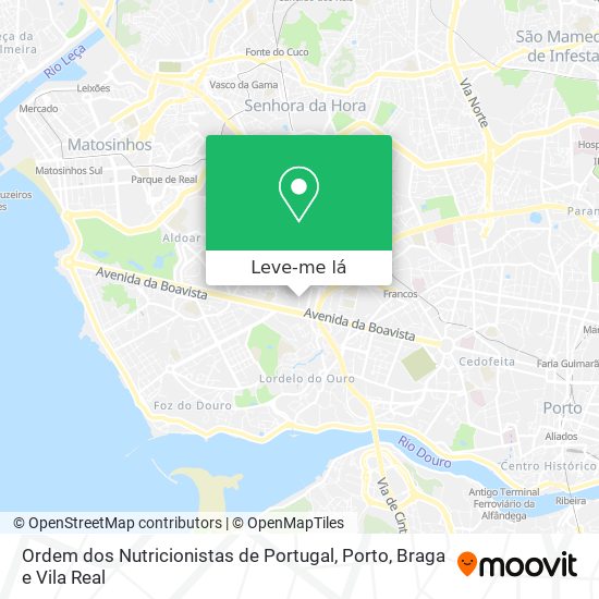 Ordem dos Nutricionistas de Portugal mapa