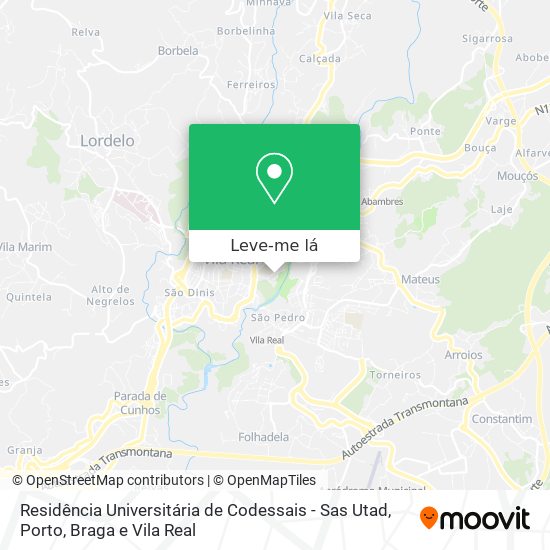 Residência Universitária de Codessais - Sas Utad mapa