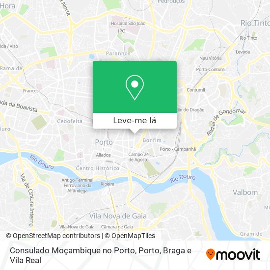 Consulado Moçambique no Porto mapa