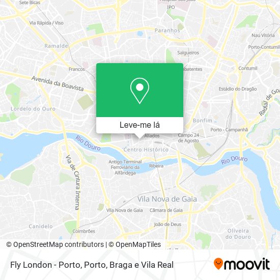 Fly London - Porto mapa