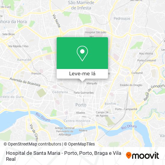 Hospital de Santa Maria - Porto mapa