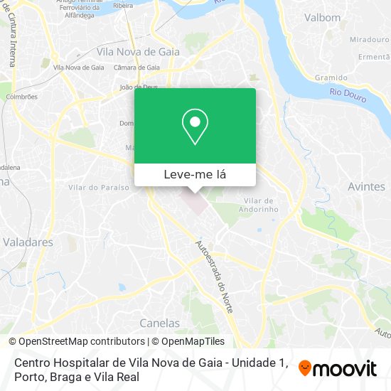 Centro Hospitalar de Vila Nova de Gaia - Unidade 1 mapa
