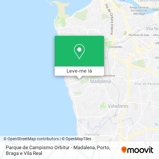 Parque de Campismo Orbitur - Madalena mapa