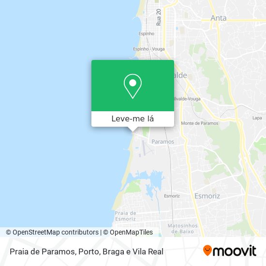 Praia de Paramos mapa