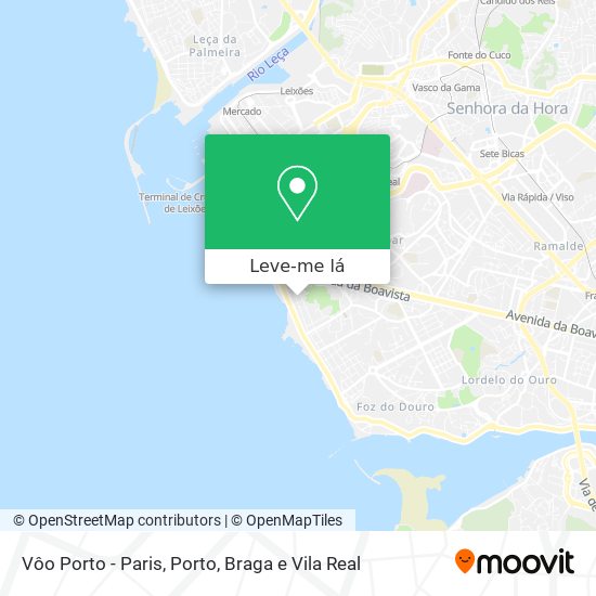 Vôo Porto - Paris mapa