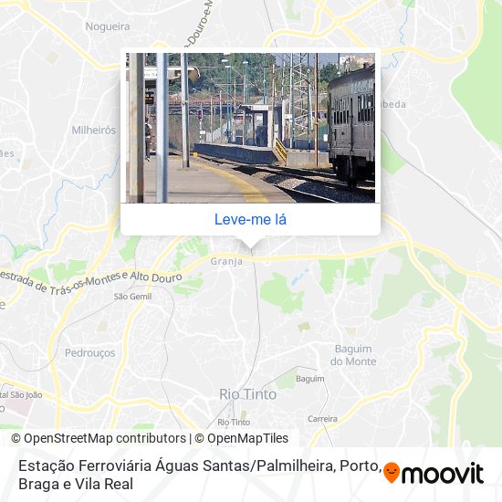 Estação Ferroviária Águas Santas / Palmilheira mapa