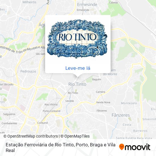 Estação Ferroviária de Rio Tinto mapa