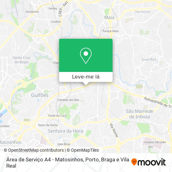 Área de Serviço A4 - Matosinhos mapa