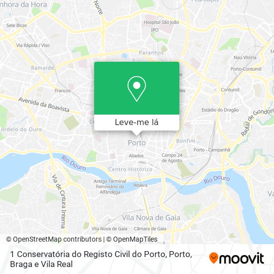 1 Conservatória do Registo Civil do Porto mapa