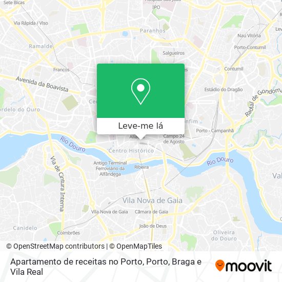 Apartamento de receitas no Porto mapa