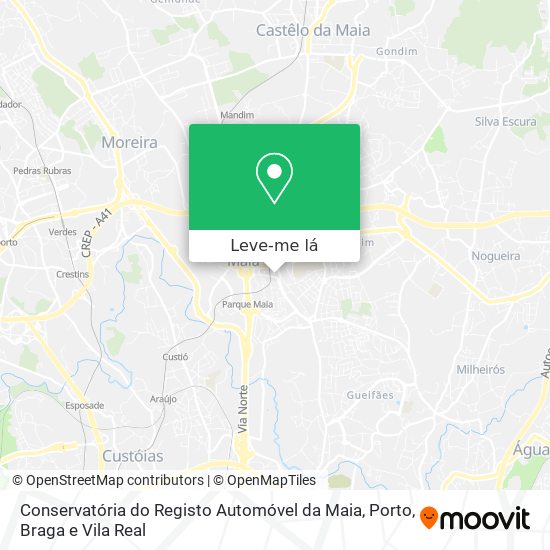 Conservatória do Registo Automóvel da Maia mapa