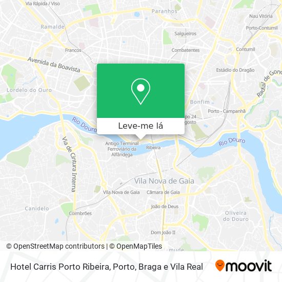 Hotel Carris Porto Ribeira mapa